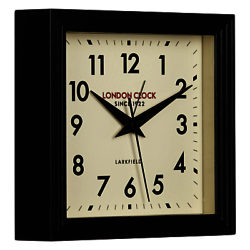 London Clock Company 1922 Square Station Mantel Clock Black